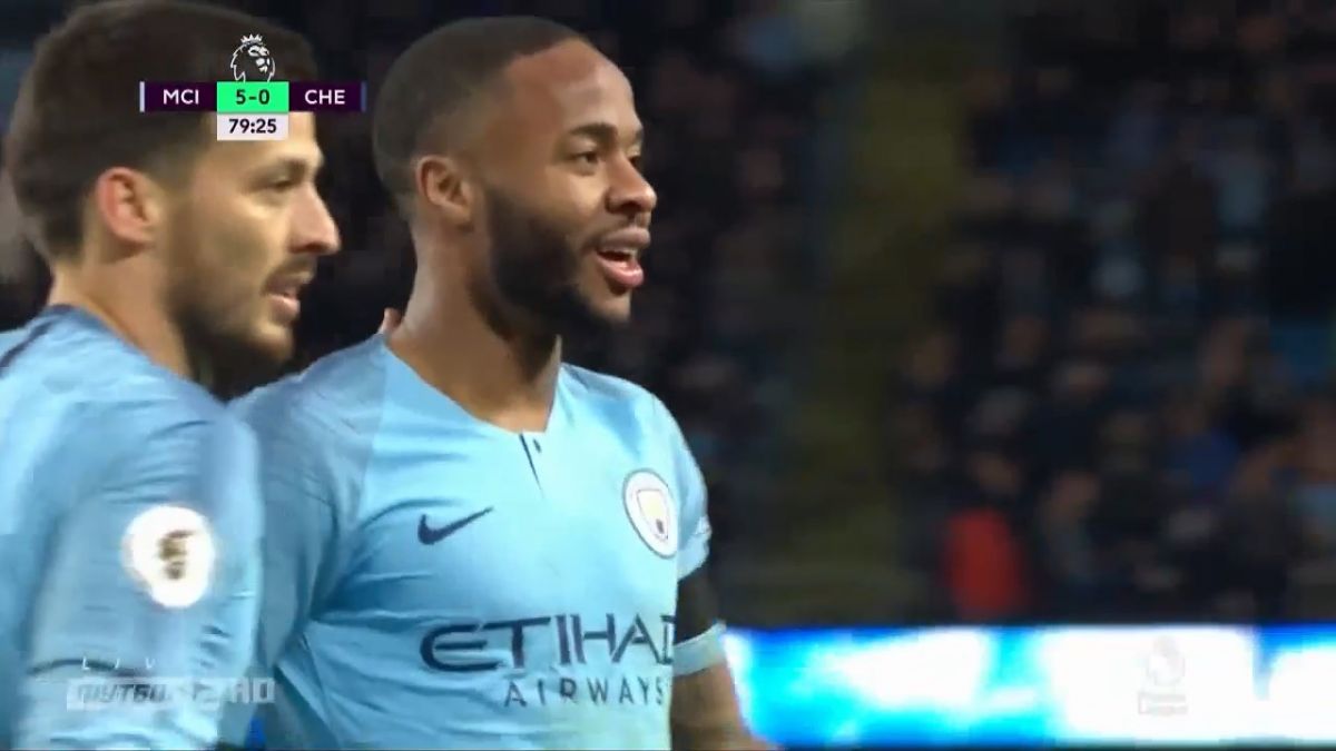 گل ششم منچستر سیتی به چلسی (دبل استرلینگ)