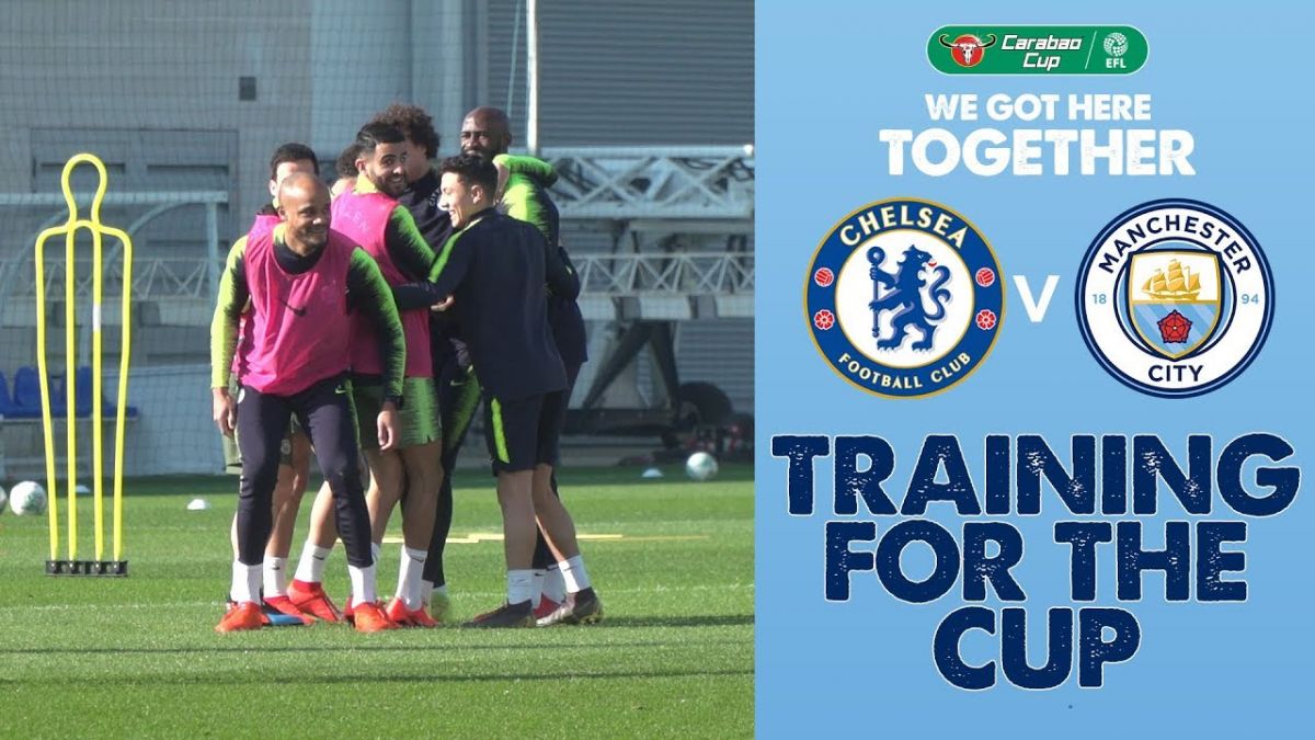 آخرین تمرین منچستر سیتی برای فینال جام اتحادیه مقابل چلسی