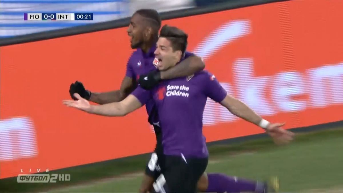 گل فیورنتینا به اینتر در ثانیه 17