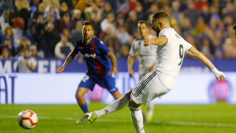 گل اول رئال مادرید به لوانته (بنزما)