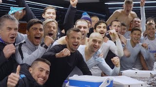 خوشحالی بازیکنان زنیت در رختکن بعد از پیروزی مقابل اورال