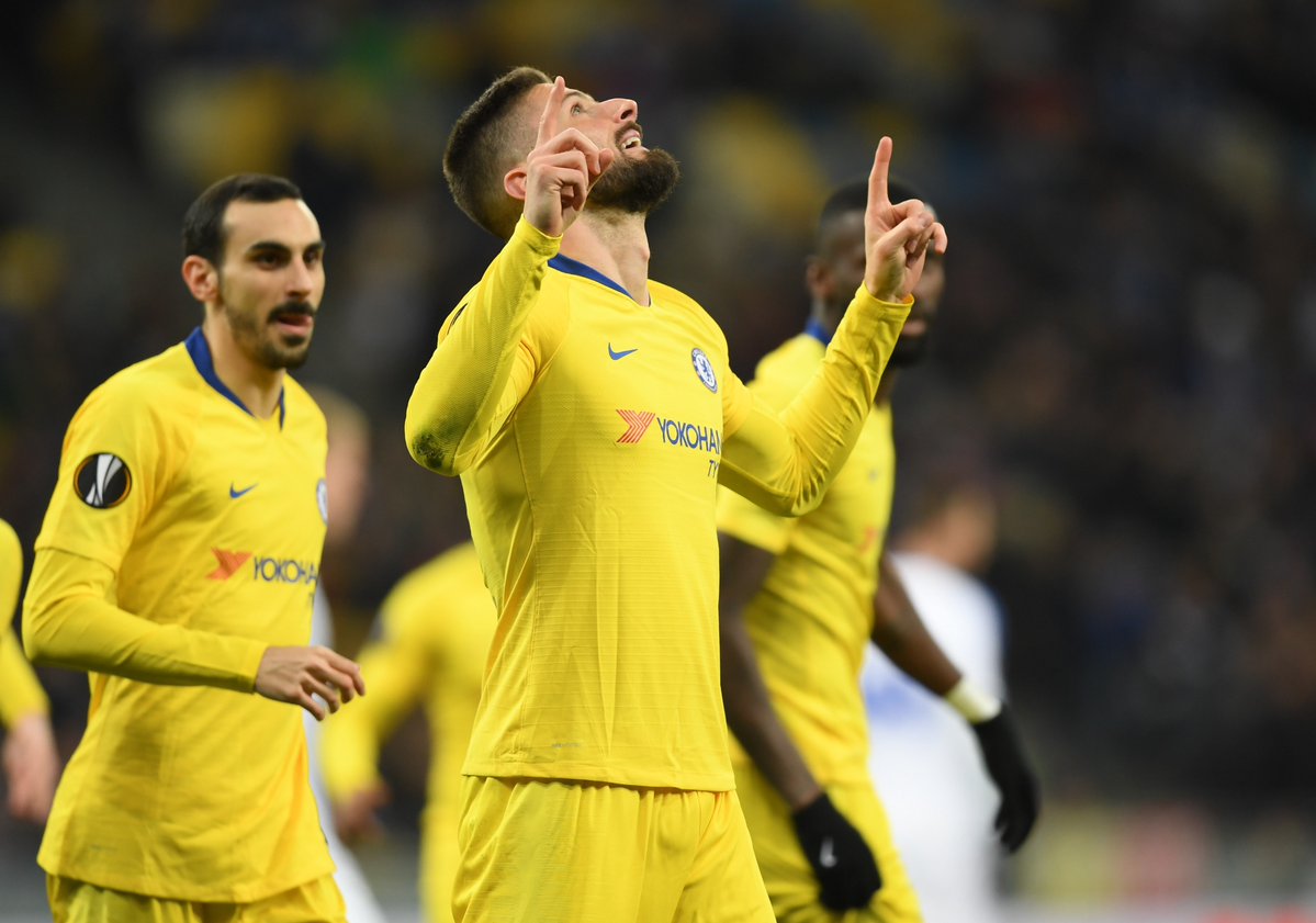 خلاصه بازی دینامو کیف 0-5 چلسی (هت‌تریک ژیرو)