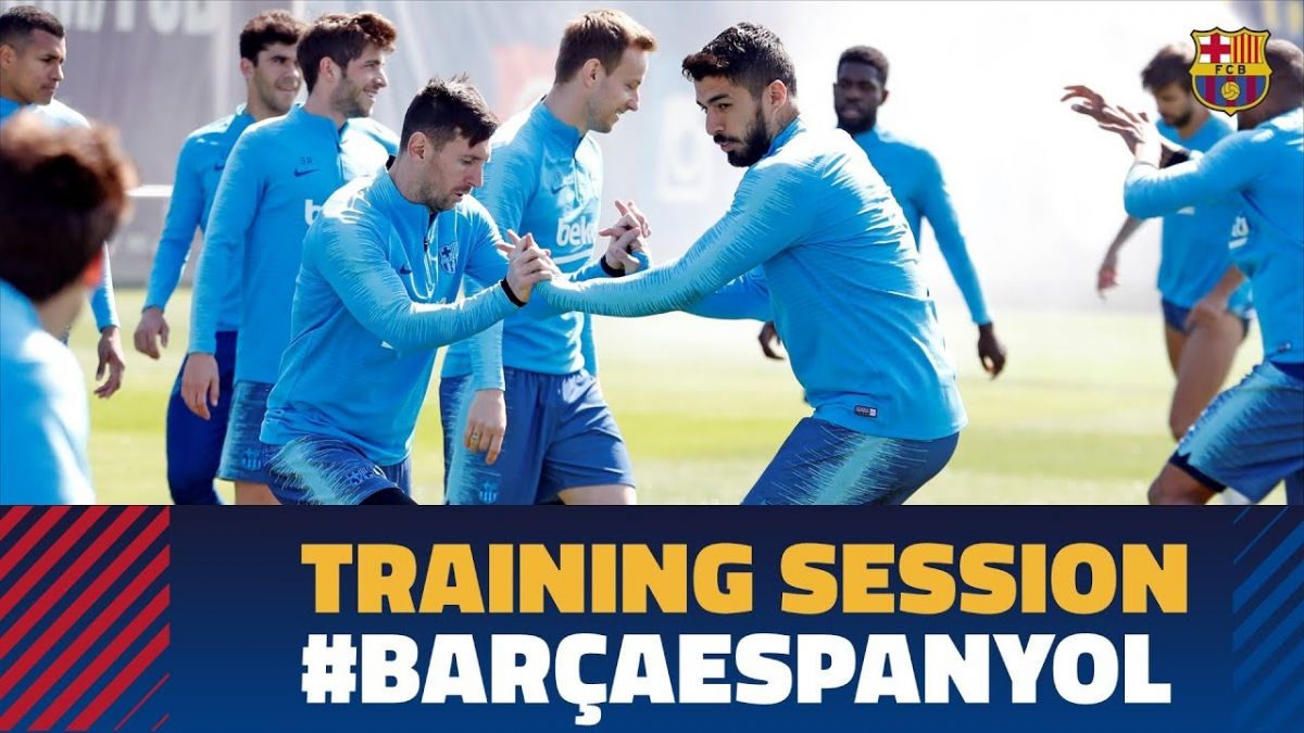 تمرین بارسلونا برای بازی مقابل اسپانیول
