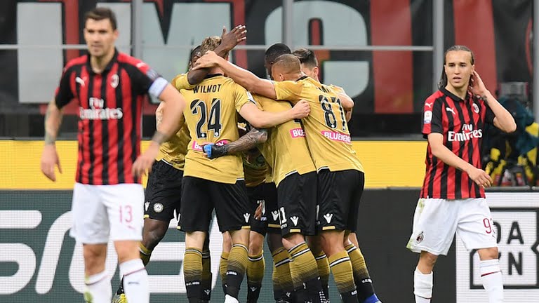 خلاصه بازی میلان 1-1 اودینزه