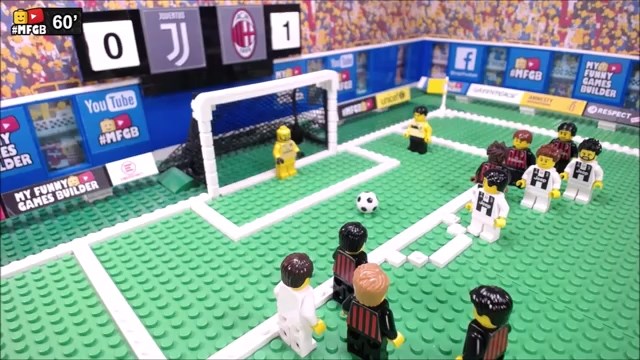 شبیه سازی بازی یوونتوس 2-1 میلان با عروسک لگو