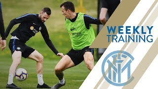 تمرینات اینتر برای بازی با آتالانتا