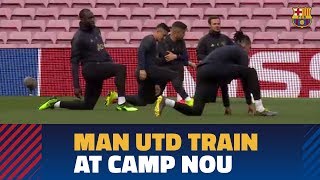 تمرین منچستریونایتد در نیوکمپ برای بازی با بارسلونا
