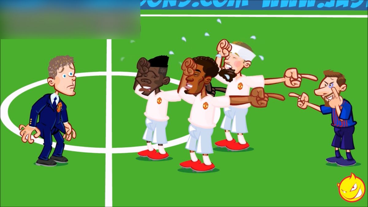 انیمیشن طنز بازی بارسلونا 3-0 منچستریونایتد