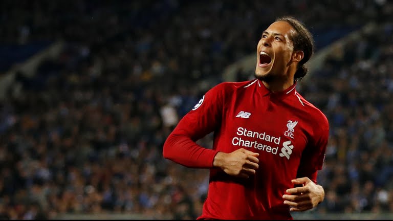 گل چهارم لیورپول به پورتو (فن دایک)