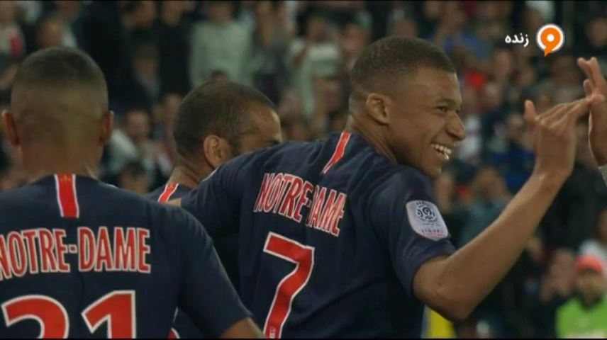 گل سوم پاری سن ژرمن به موناکو (هتتریک امباپه)