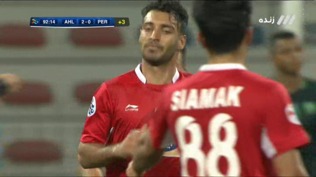 گل اول پرسپولیس به الاهلی عربستان (شجاع خلیل زاده)