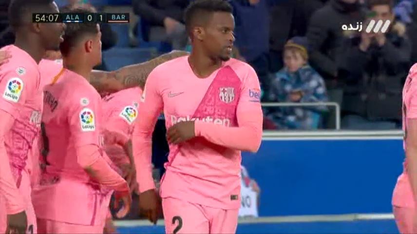 گل اول بارسلونا به آلاوز (آلنیا)