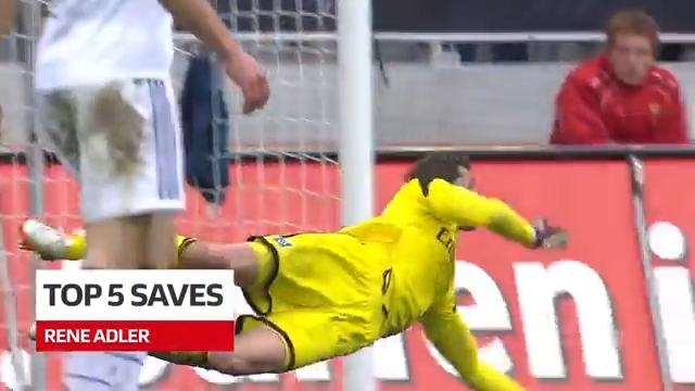 5 سیو برتر رنه آدلر در بوندسلیگا