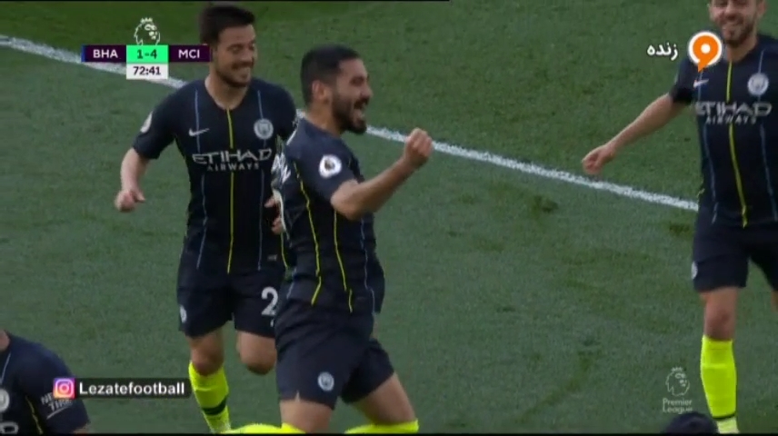 گل چهارم منچستر سیتی به برایتون (سوپرگل گوندوغان)