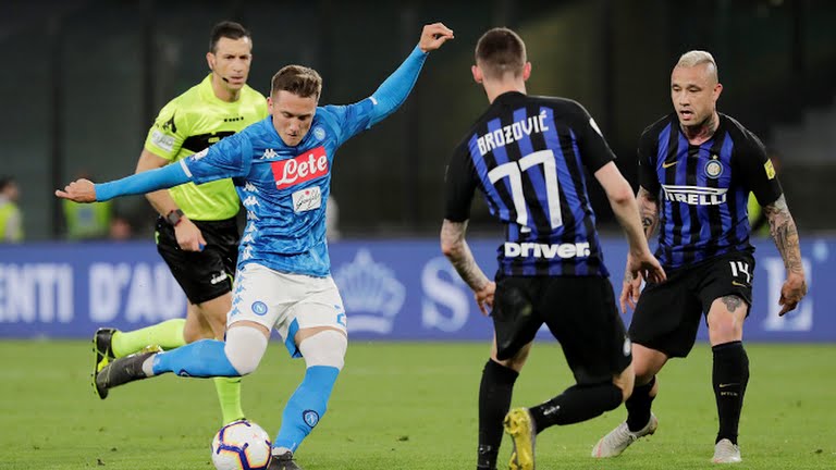 گل اول ناپولی به اینتر (سوپرگل زیلنسکی)