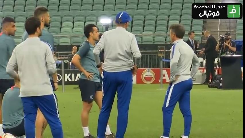 ترک تمرین توسط ساری پس از درگیری ایگواین و داوید لوییز بازیکنان چلسی