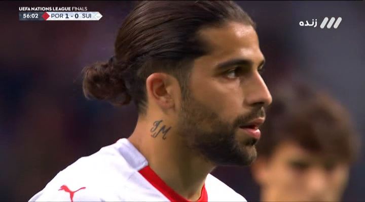 گل اول سوئیس به پرتغال (پنالتی عجیب رودریگز)