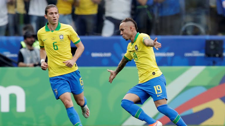 گل سوم برزیل به پرو (اورتون)