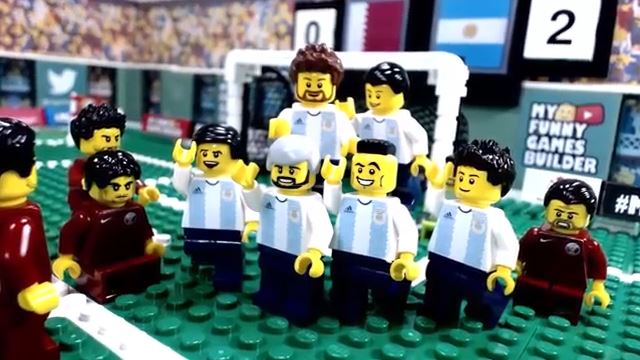 شبیه سازی بازی آرژانتین 2-0 قطر با عروسک لگو
