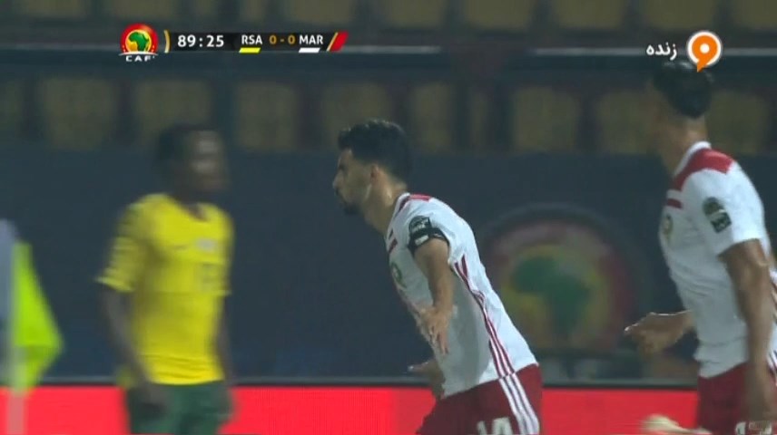 گل اول مراکش به آفریقای جنوبی (گل دقیقه 90 مبارک)