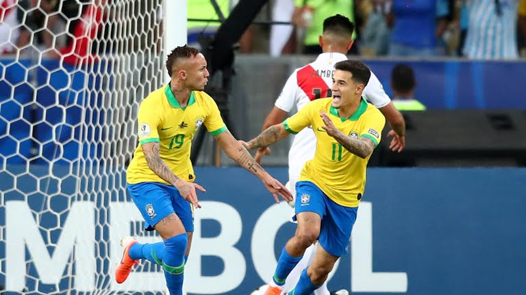 گل اول برزیل به پرو (اورتون)