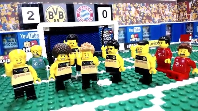 شبیه سازی بازی دورتموند 2-0 بایرن مونیخ با عروسک لگو