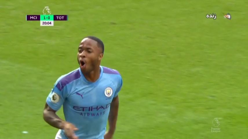 گل اول منچستر سیتی به تاتنهام (استرلینگ)