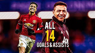 تمام 14 گل و پاس گل الکسیس سانچز برای منچستریونایتد
