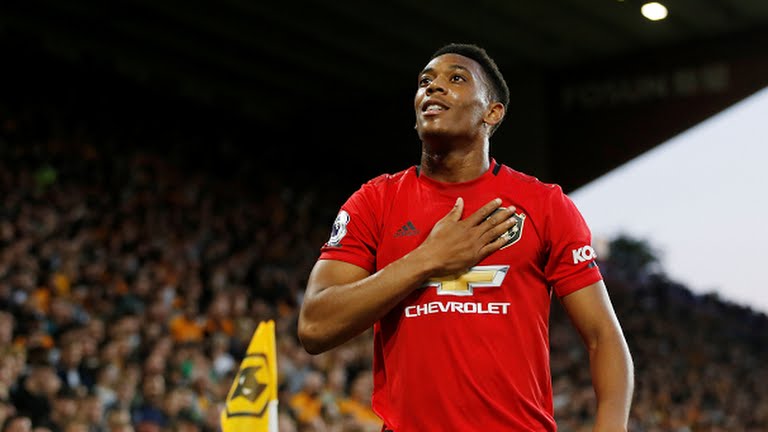 گل اول منچستر یونایتد به ولورهمپتون (مارسیال)