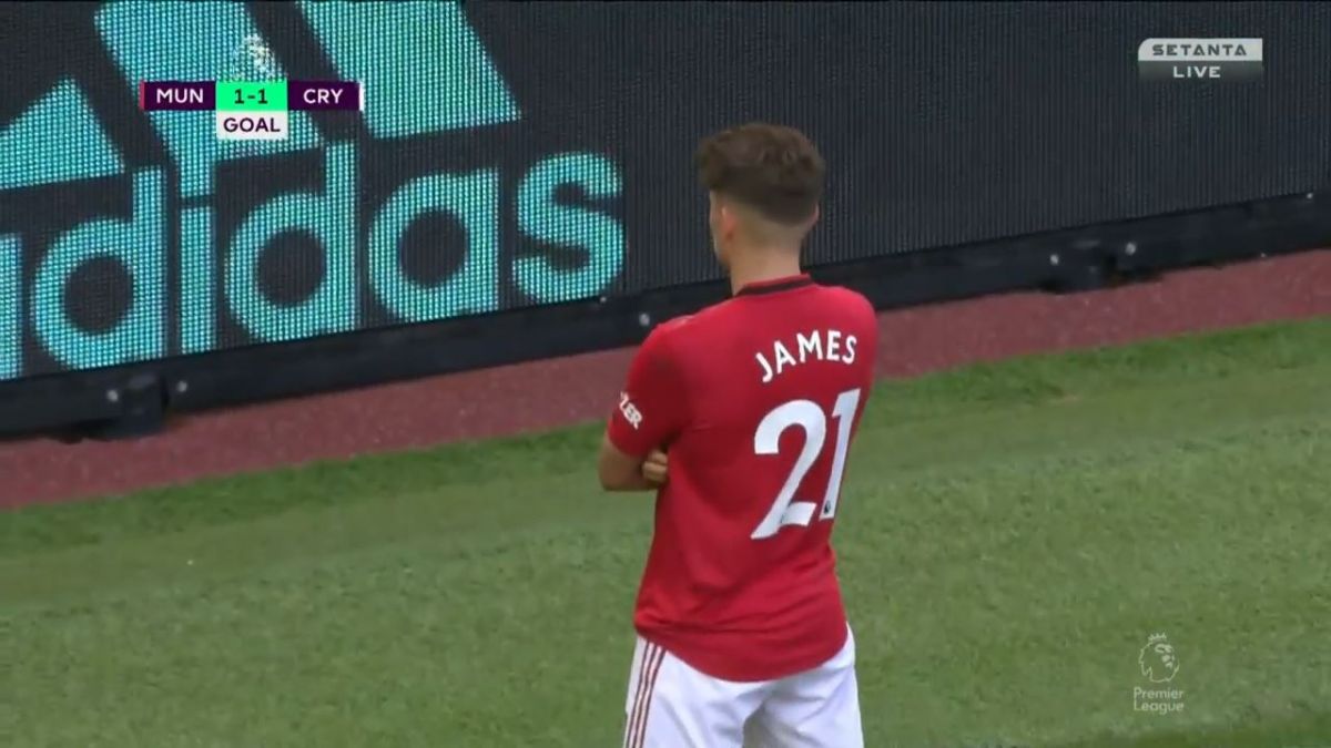 گل اول منچستر یونایتد به کریستال پالاس (جیمز)