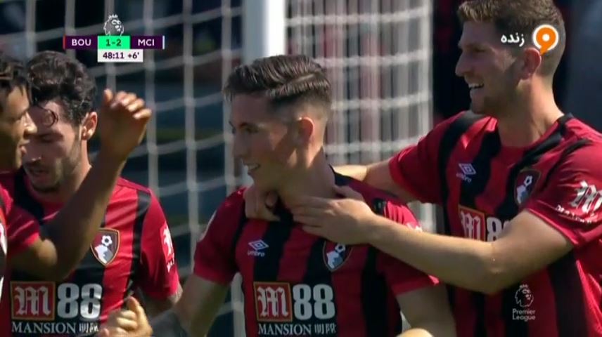 گل اول بورنموث به منچستر ستیی (سوپرگل ویلسون)