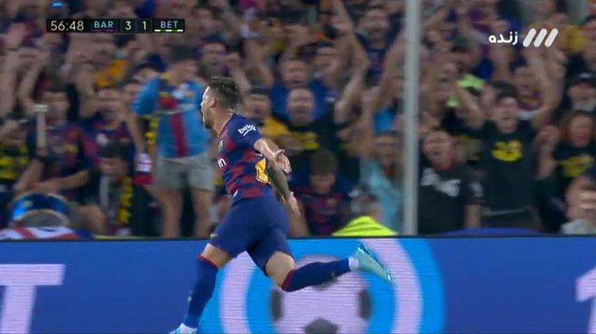 گل سوم بارسلونا به بتیس (پرز)