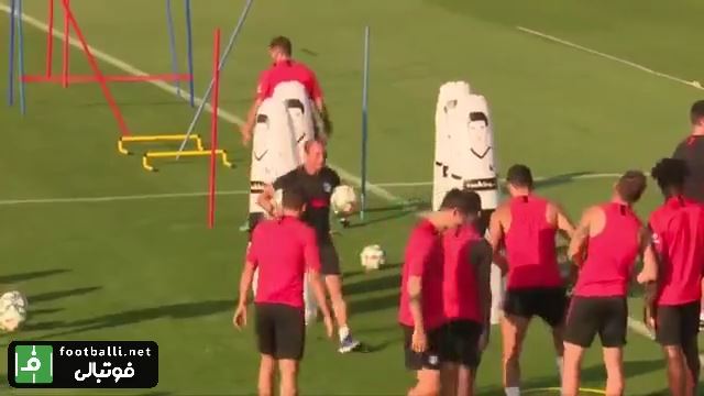 تمرین جالب و عجیب بازیکنان اتلتیکو مادرید