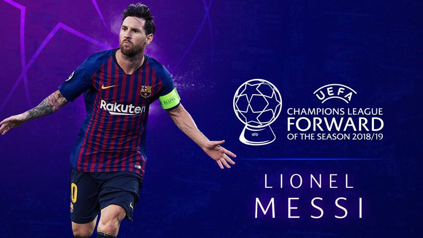 لیونل مسی بهترین مهاجم لیگ قهرمانان اروپا 2018-2019