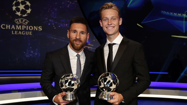 پشت صحنه حضور مسی و دی یانگ در مراسم برترین های لیگ قهرمانان اروپا