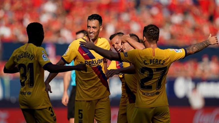 گل دوم بارسلونا به اوساسونا (آرتور)