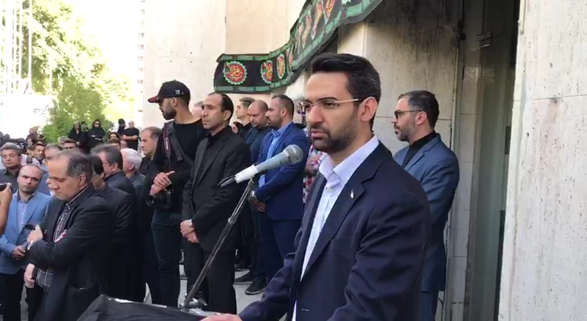 اختصاصی/ صحبت های محمدجواد آذری جهرمی، وزیر ارتباطات در مراسم تشییع مهدی شادمانی