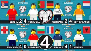 شبیه سازی بازی آلمان-هلند/فرانسه-آلبانی/صربستان-پرتغال و انگلیس-بلغارستان با عروسک لگو