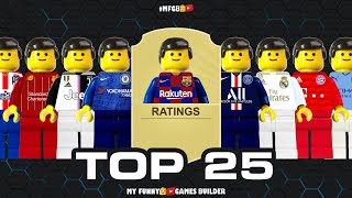 شبیه سازی بازیکنان برتر بر اساس رنکینگ بازی فیفا 20 با عروسک لگو