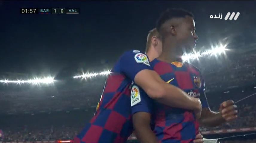 گل اول بارسلونا به والنسیا (فاتی)