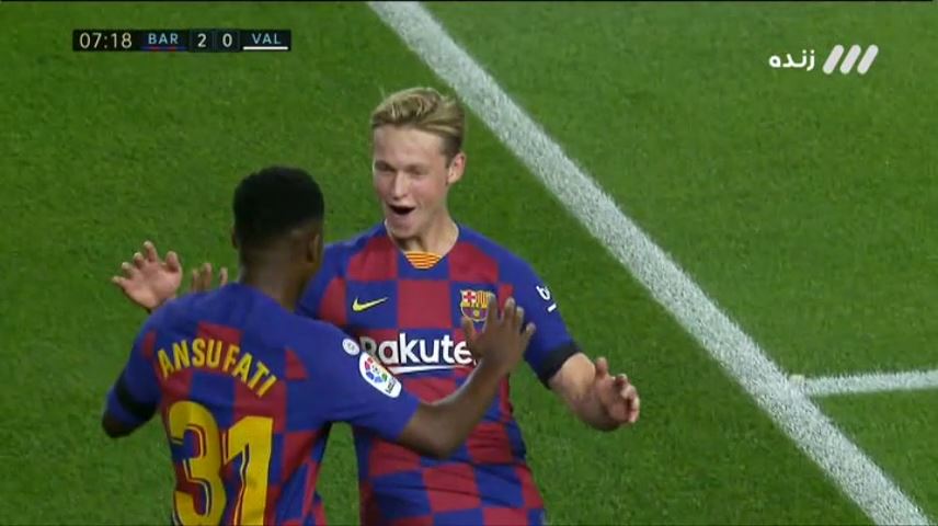 گل دوم بارسلونا به والنسیا (دی یونگ)
