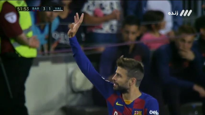 گل سوم بارسلونا به والنسیا (پیکه)