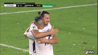 هتریک زلاتان برای لس آنجلس گلکسی مقابل اسپورتینگ کانزاس‌سیتی