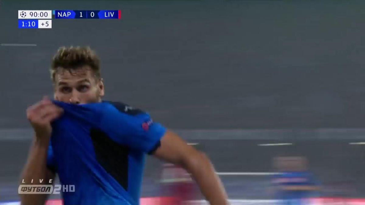 گل دوم ناپولی به لیورپول (یورنته)