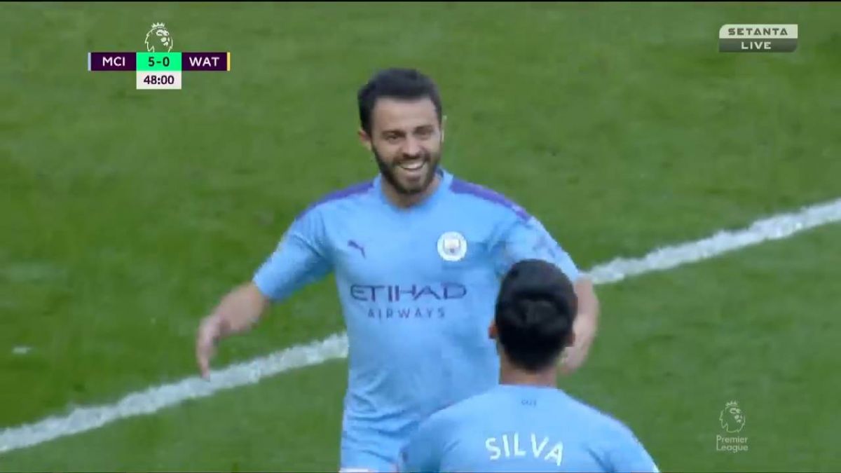 گل ششم منچستر سیتی به واتفورد (برناردو سیلوا)