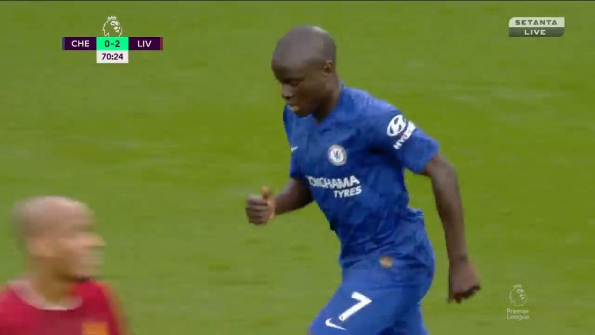 گل اول چلسی به لیورپول (کانته)