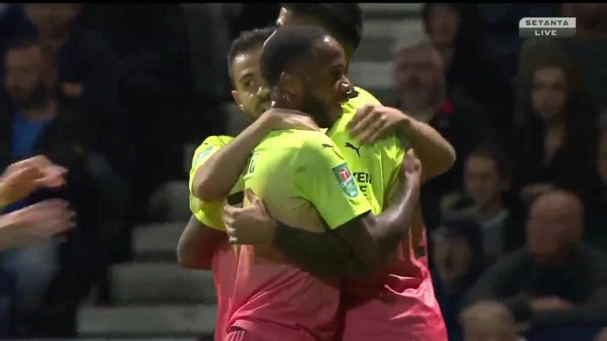 گل اول منچستر سیتی به پریستون (استرلینگ)