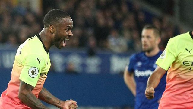 گل سوم منچستر سیتی به اورتون (استرلینگ)