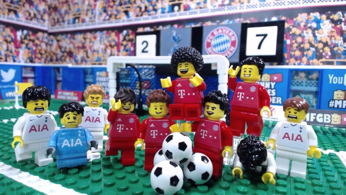 شبیه سازی پیروزی 7 بر 1 بایرن مونیخ مقابل تاتنهام با عروسک لگو