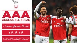 حواشی بازی اینتراخت فرانکفورت 0-3 آرسنال از نگاه دوربین توپچی ها